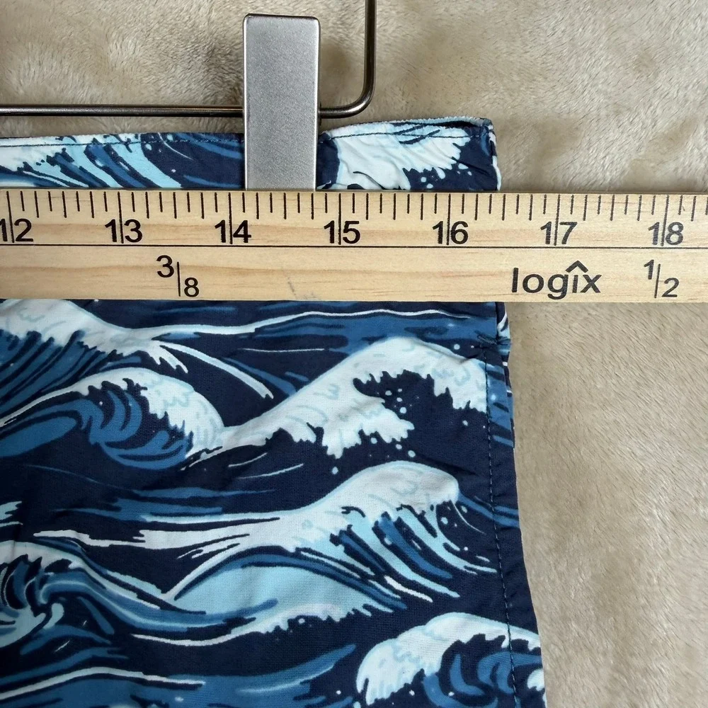 Lacoste‎ Boys Blue Wave Print Swim Trunks Board Shorts Size 12 152cm